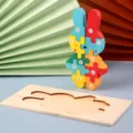 Juguete educativo de madera con puzzle 3D de numeros para ninos bloques apilables SKU - Puzzle 3D de Conejo