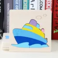 Holz Puzzle Spielzeug für Kleinkinder, niedliche Kreuzfahrtschiff Form, frühes Lernspielzeug. - Schiffsmodell