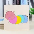 Holz Raupe Zahlen Puzzle Spielzeug, bunte Lernform passende Brett für kleine Kinder. - Raupe Stil
