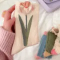 Women's vintage tulip cotton mid-calf socks casual cute floral daily wear detail view - One Size / Single Tulip