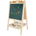 Children wooden double sided magnetic blackboard and standing drawing board with tray and letters. - Tiger Head Drawing Board Style B