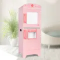 Frigorifero giocattolo in legno rosa per bambini, variante di mobili da cucina finti. - Frigorifero Floreale con Cuore Nordico