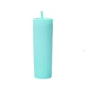 Mintgroene 16OZ dubbelwandige kunststof skinny drinkbeker met rietje en handig deksel - Snoepgroen