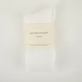 Cómodos calcetines blancos de tubo medio en terciopelo australiano, suaves y cálidos. - Talla única / Blanco Crema