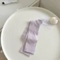 Women's solid color ribbed mid-tube socks, soft combed cotton, comfortable casual wear. - One Size / Taro Purple