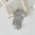 Classic grey ruffles short socks for women, sweet summer breathable mesh boat socks everyday wear. - One Size / Light Gray