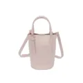 Pink Woven Bucket Bag Stylish PU Leather Shoulder Handbag for Women Trendy Crossbody Bag - Pink