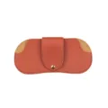 Estuche para gafas de cuero PU portátil, bolsa de almacenamiento rígida minimalista para sol. - Marrón