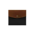 Bolsa de almacenamiento para mascarilla de cuero PU botón a presión color de contraste - Negro