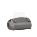 Caja de pañuelos de cuero de lujo soporte vintage para coche papel de escritorio - Gris