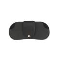 Estuche portatil de cuero negro para gafas, elegante bolsa de almacenamiento para gafas de sol. - Negro