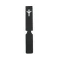 Etiqueta de equipaje de cuero PU negro con diseño de avión, accesorio de viaje largo. - Negro