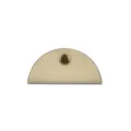 Beige leather cord organizer half-circle cable winder for earphone data wire management - Beige