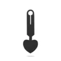 Etiqueta de equipaje de cuero negro en forma de corazón creativa para maleta de viaje - Relieve Negro