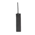 Marcapáginas de cuero negro con diseño minimalista retro y cordón para impresión personalizada. - Negro