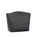 Bolso cosmético negro de cuero PU, elegante estuche con cremallera para artículos de tocador mujer. - Negro