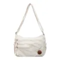 Cremeweiße Canvas Umhängetasche, lässige Multi-Pocket Freizeittasche Beuteltasche. - 28*12*18 cm / Weiß