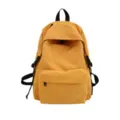 Gelber einfarbiger Nylon leichter Schulrucksack fur Studenten, taglicher Freizeitrucksack - L / Gelb
