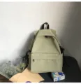 Leichter einfarbiger Nylon Rucksack für Studenten, lässige Schultasche Alltag Variante. - S / Grün