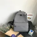 Grauer Nylon Freizeit Rucksack fuer Schueler, leichter einfarbiger Schulrucksack Alltag. - S / Grau