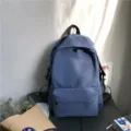 Lässiger einfarbiger Nylon Rucksack leichte Schultasche für Studenten Paare Alltag - S / Blau