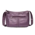 Lila weiche Leder Damen Umhängetasche lässige Multi-Tasche Schultertasche für Damen. - Lila