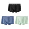 Boxer homme en coton respirant avec ceinture élastique sport, sous-vêtement lot de 3 - L / Ensemble / Ensemble de 3 pièces / Noir, Bleu Gris et Vert