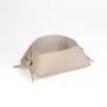 Bandeja vaciabolsas de cuero beige caja organizadora de entrada llaves cosméticos - Blanco Roto