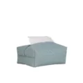 Caja de panuelos trenzada azul claro, portapapeles de cuero PU para mesa de salon. - Azul claro
