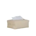 Caja de pañuelos tejida beige contenedor de almacenamiento de papel de escritorio elegante - Blanco Roto