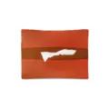Portapañuelos de PU para coche y hogar, elegante bolsa de almacenamiento naranja. - Naranja con lazo trasero