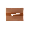 Funda de caja de panuelos de cuero PU marron servilletero para coche estuche elegante - Caqui con lazo trasero