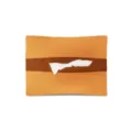 Caja de pañuelos para coche de piel PU, elegante soporte colgante naranja y marrón. - Amarillo con lazo trasero