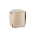 Caja de almacenamiento de escritorio de cuero PU beige minimalista para accesorios. - Capa única blanco roto