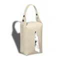 Beige matte PU leather hanging tissue box, stylish car and desktop paper storage bag variant. - White