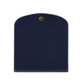 Bolsa de almacenamiento de mascarilla de cuero azul oscuro, estuche antipolvo con botón a presión. - Azul Zafiro