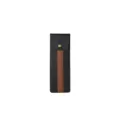 Estuche de cuero negro para bolígrafo con raya marrón, elegante funda protectora para oficina. - Negro