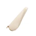 Estuche portátil de cuero beige para brochas de maquillaje y lápices con cremallera - Blanco Roto