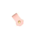 Enrouleur de câble en cuir rose avec motif patte de chat mignon et bouton-pression doré. - Rose