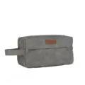 Borsa da toeletta in pelle PU grigia, custodia trucco impermeabile da viaggio. - Grigio