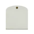 Minimalista funda de cuero blanco para mascarilla con botón a presión y costuras. - Blanco Roto