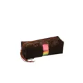 Bruine fluwelen cosmetische tas make-up etui draagbare reisorganizer met kwastje ritssluiting - Donkerbruin