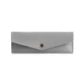 Estuche de sobre de cuero PU gris estuche minimalista y bolsa para brochas de maquillaje. - Gris