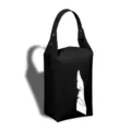 Schwarze matte PU Leder Hänge-Taschentuchbox, stilvoller Auto-Taschenhalter mit Druckknopf. - Schwarz