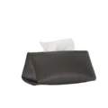 Caja de pañuelos de cuero para coche reposabrazos organizador marrón triángulo estuche - Gris
