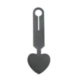 Etiqueta de equipaje de cuero con forma de corazón negro colgante de identificación. - Negro Blanco