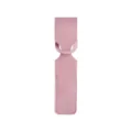 Etiqueta de equipaje de cuero PU rosa para viajes, portanombres duradero para viajes de negocios. - Rosa en Blanco