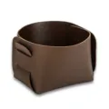 Caja de almacenamiento de escritorio de cuero PU marron bandeja organizadora plegable. - Doble capa marrón y bronce