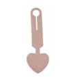 Etiqueta de equipaje de cuero en forma de corazón rosa, accesorio de viaje variante. - Rosa en Blanco