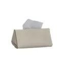 Caja de pauelos de cuero beige soporte de papel triangular organizador de escritorio elegante - Blanco Roto